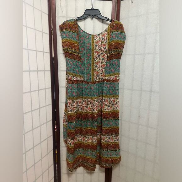 ANTHROPOLOGIE FREE PEOPLE COASTAL TECTONICS HIGH LOW DRESS S/P - Picture 2 of 4